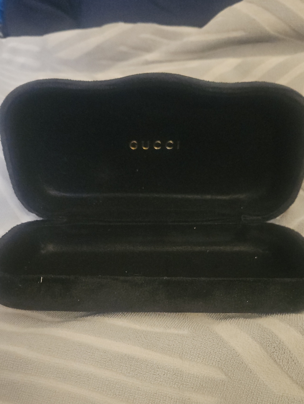 Gucci Black Velvet Glasses Case with Gold Logo